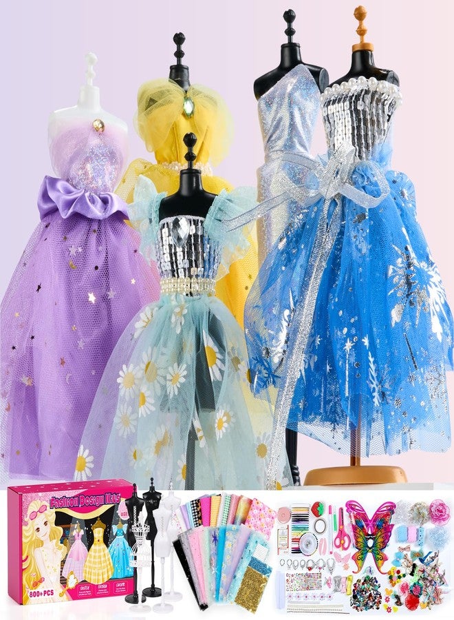 YEETIN Fashion Designer Kit for Girls - DIY Sewing & Arts Craft Kit with 5 Mannequins, Doll Clothes Making Set, Learn to Sew, Creative Gift for Girls Ages 6-12 - Image 1